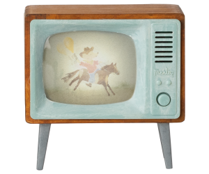 Telewizor dla Myszek - Kineskopowy TV na Nóżkach w Drewnianej Obudowie do Domku - Maileg