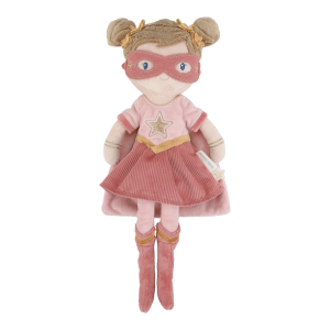 Superbohaterka Rosa - Dziewczynka w Kostiumie Heroski - Miękka Pluszowa Lalka Przytulanka 35 cm - Little Dutch