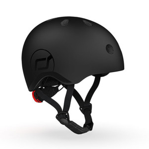 Black XXS-S - Ultralekki Regulowany Kask Dla Dzieci 1-5 lat (45-51 cm) - Tylna Lampka LED - Scootandride