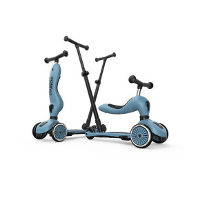Steel Push & Go - Highwaykick1 2w1 - Jeździk i hulajnoga z Rączką do Prowadzenia 1-5 lat - Scootandride