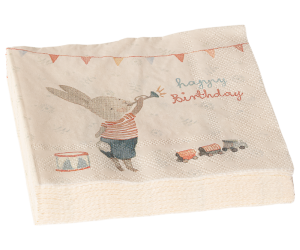 Ozdobne Serwetki Urodzinowe - Happy Day 12,5x12,5cm 12 szt - na Urodziny - Maileg