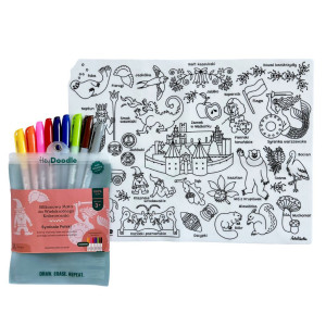 Symbole Polski - Duża Mata A3 do Wielokrotnego Kolorowania i 9 Pisaków - HeyDoodle