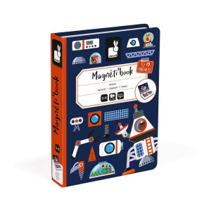 Kosmos - Magnetyczna Układanka Misja na Księżyc - 52 Magnesy - Magnetibook - Janod
