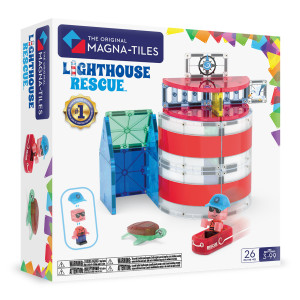 Lighthouse Rescue - Latarnia Morska - Klocki Magnetyczne 26 elementów z Figurką - Magna-Tiles