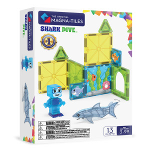 Shark Dive - Nurkowanie z Rekinem - Klocki Magnetyczne 13 elementów z Figurką - Magna-Tiles