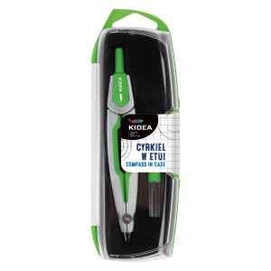 Zielony cyrkiel - z grafitami wymiennymi w etui - kidea