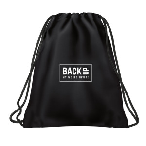 Czarny worek na obuwie - torba na wf do szkoły - backup