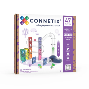 Kulodrom z wyrzutnią kulek - klocki magnetyczne - 47 elementów - connetix