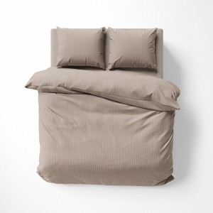 Luksusowa beżowa taupe pościel hotelowa z adamaszku 100% bawełna 220x200