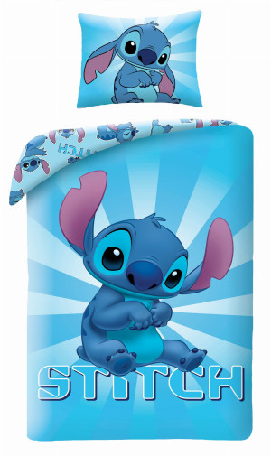 Pościel bawełniana 140x200 Lilo i Stitch Młodzieżowa niebieska