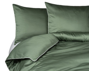 Pościel Pure z Makosatyny bawełnianej 180x200 Zielona Premium