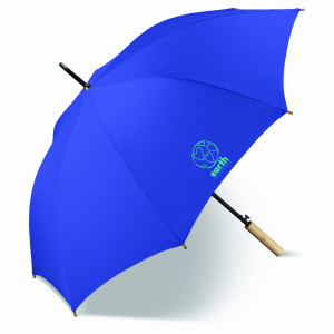 Parasol Happy Rain Earth AC Long Niebieski Blue z uchwytem bambusowym Eco