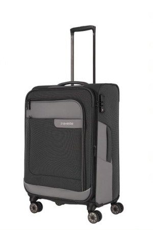 Walizka TRAVELITE VIA szara czarna ŚREDNIA 66cm