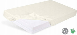 Podkład higieniczny Prześcieradło Nieprzemakalne 160x200x20 BAMBOO Kremowe