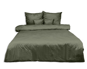 Posciel z Adamaszku 160x200 paski 1 cm Zielona