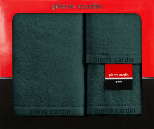 Komplet ręczników w pudełku Evi 3cz. zielony 430g/m2 Pierre Cardin