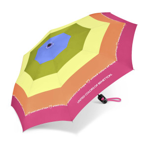 Parasol Benetton Mini Paski Kolorowe flatrainbow text