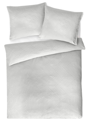 Posciel z Adamaszku 140x200 Geometryczna paski 1 cm szara /popielata