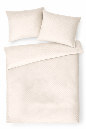 Posciel z Adamaszku 140x200 Geometryczna paski 1 cm kremowa/beżowa