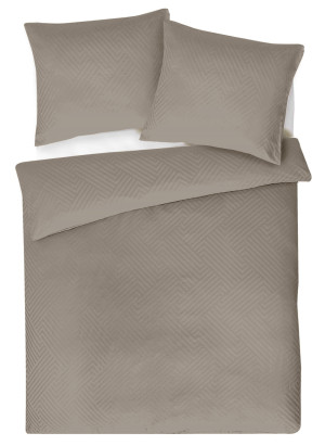 Posciel z Adamaszku 140x200 Geometryczna paski 1 cm beżowa taupe