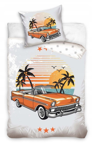 Pościel Dziecięca 140x200 Auto Retro Vintage – Samochód Bawełniana