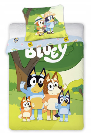 Pościel bawełniana 100x135 Piesek Niebieski Bluey HIT