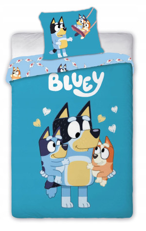 Pościel bawełniana 100x135 Piesek Niebieski Bluey HIT