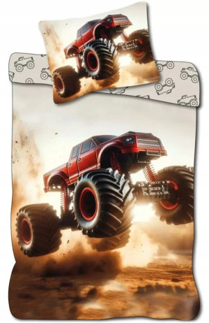 Pościel Dziecięca 140x200 Monster Truck Bawełniana