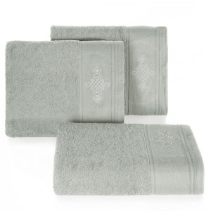 Ręcznik 50x90 Klas haftowany srebrny Premium bawełna 600gr