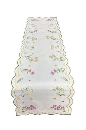 Bieżnik Wiosenny 40x140 haftowany Kwiatki