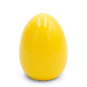 Figurka wielkanocna 12x12x16 żółta jajko z glinki ceramicznej