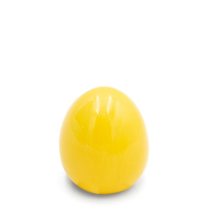 Figurka wielkanocna 6x6x7 żółta jajko z glinki ceramicznej