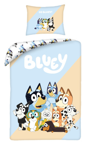 Pościel bawełniana 160x200 Bluey i ekipa Piesek HIT