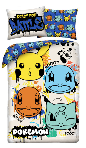 Pościel Młodzieżowa 140x200 Pokemony Pikaczu Oryginalna licencja Mikrofibra