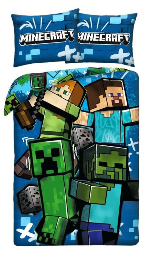 Pościel Młodzieżowa 140x200 MINECRAFT Steve Creeper Mikrofibra