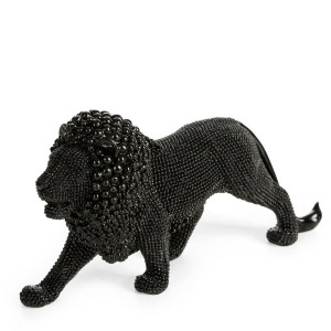Figurka z żywicy poliestrowej Lew 23 x 6 x 12 cm czarna