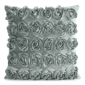 Poszewka 45x45 Roses Welwetowa Róże kwiatowa miętowa