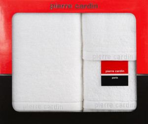 Komplet ręczników w pudełku Evi 3cz. ciemny biały 430g/m2 Pierre Cardin