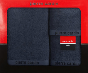 Komplet ręczników w pudełku Evi 3cz. granatowy 430g/m2 Pierre Cardin