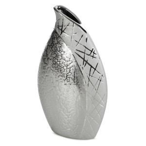 Wazon Dekoracyjny ALIRA 15 x 8 x 26 cm srebrny