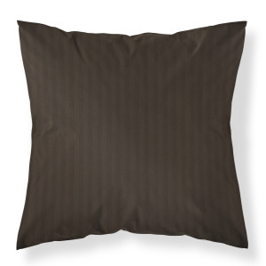 Poszewka 40x40 Adamaszek Pure paski z satyny bawełnianej Ciemny Brąz Mocha