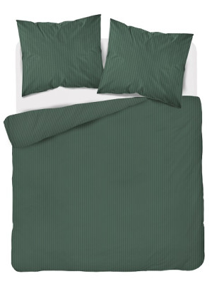 Pościel Satynowa 220x200 Gładka w Pasy Premium zielony