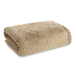 Ręcznik 30x50 Elora beżowy w listki Premium bawełna 500g