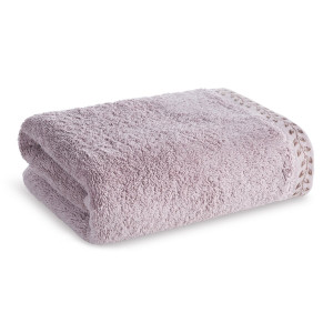Ręcznik 70x140 Elora pudrowy w listki Premium bawełna 500g