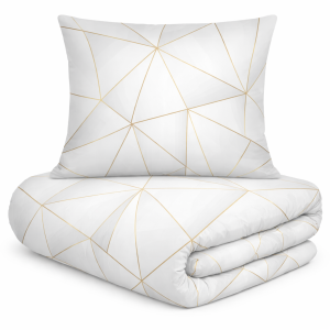 Pościel Satyna Bawełniana PRESTIGE 220x200 Geometryczna na jasnym tle