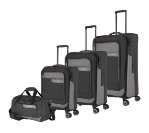 Zestaw walizek TRAVELITE VIA szary czarny L/M/S +TORBA