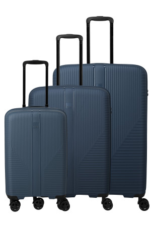 Komplet walizek 3cz. Travelite L/M/S-slim Air Stripe Granatowy Premium