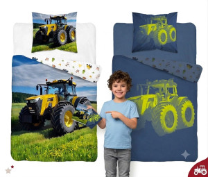 Pościel Świecąca w ciemności 160x200 Traktor Żółty