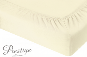 Prześcieradło Jersey z gumką 180x200 Kremowe Prestige Collection 160 g/m2