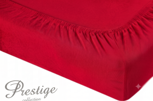Prześcieradło Jersey z gumką 90x200 Czerwone Prestige Collection 160 g/m2
